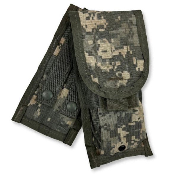 2 - U.S. Issue ACU ucp M4 Magazine MOLLE Pouches one showing the back Molle