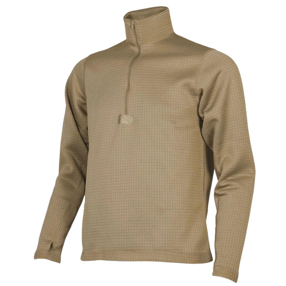 U.S. Made Thermal Grid Fleece Top ECWCS Gen III in the color tan U.S. Made Thermal Grid Fleece Top ECWCS Gen III in the color tan