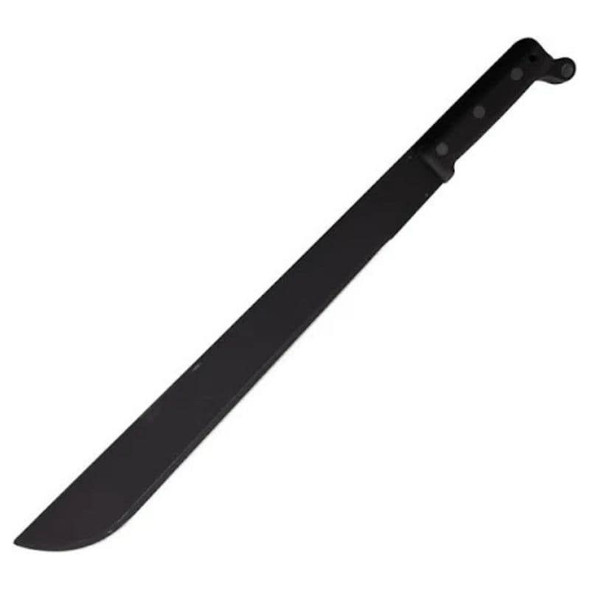 Ontario Military Jungle Machete in the color black showing the blade and handle