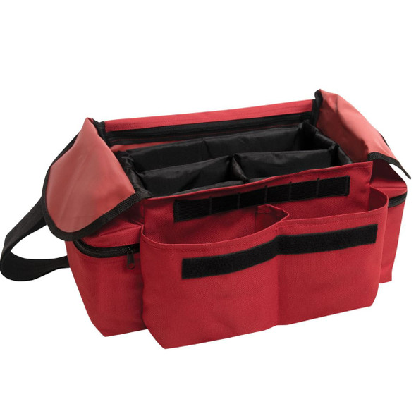 Features a 3-section central compartment for efficient storage and access to medical essentials