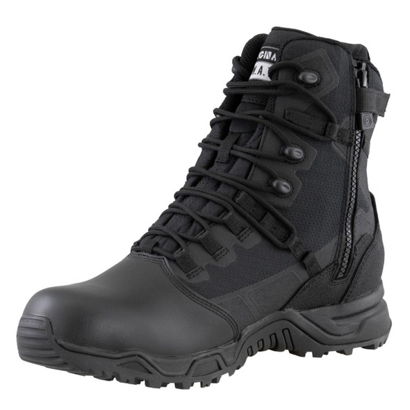 The side zipper of the Alpha Fury 2.0 8 Polishable Toe Side Zip boot The side zipper of the Alpha Fury 2.0 8 Polishable Toe Side Zip boot