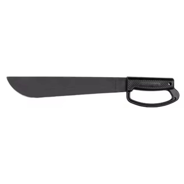 Ontario 12" Camp and Trail Machete in the color black showing the blade and handle Ontario 12" Camp and Trail Machete in the color black showing the blade and handle