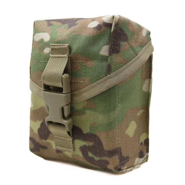 U.S. Made 100 Round MOLLE Pouch in OCP showing the buckle at an angle