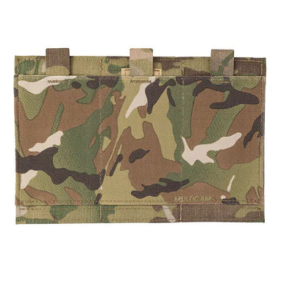 Front side of the Elastic Triple Rifle Mag Pouch in the color Multicam Front side of the Elastic Triple Rifle Mag Pouch in the color Multicam
