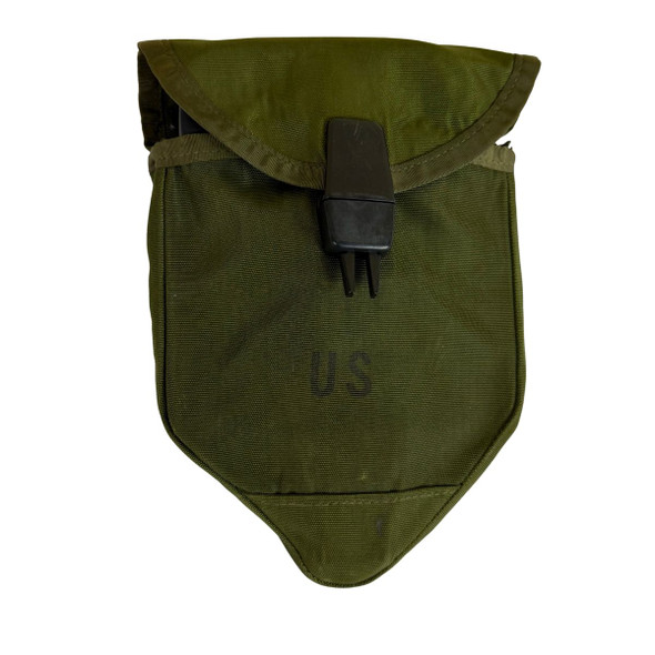 Close up of the cover in the color olive drab with black US on the front 