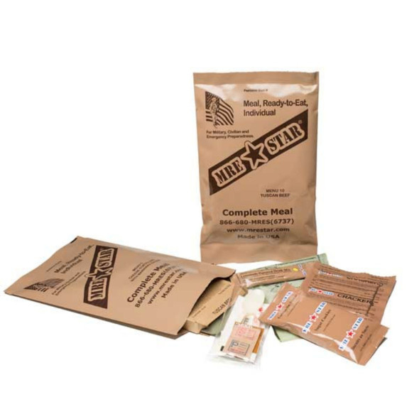 MRE pack with the cookies an other items out of the pack