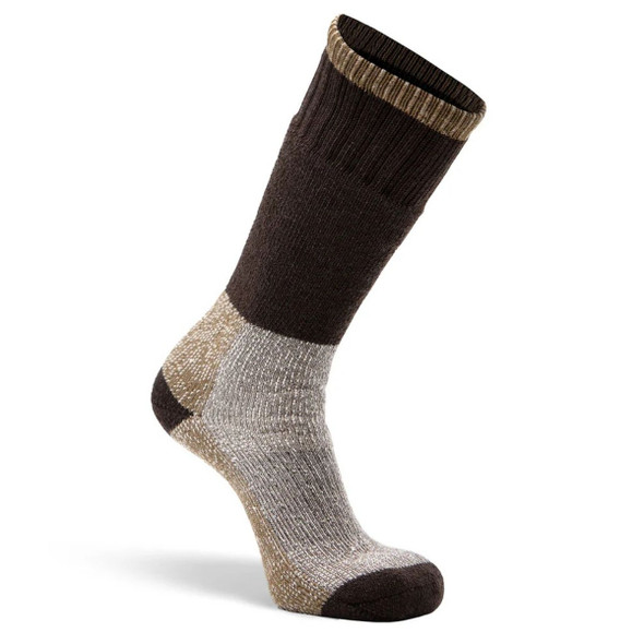 Colorblock Thermal Heavyweight Mid-Calf Boot and Field Sock in the color chestnut