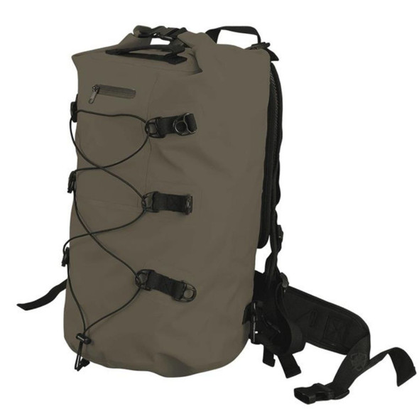 River's Edge 40L Waterproof Backpack in the color earth