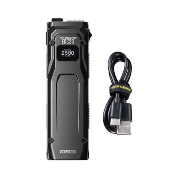 Nitecore Flashlight, 2500 Lumen USB-C Rechargeable Ultra-Slim with the charging cord