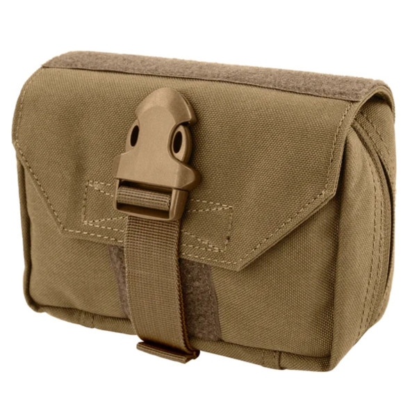 Front side of the First Response Pouch in the color coyote 