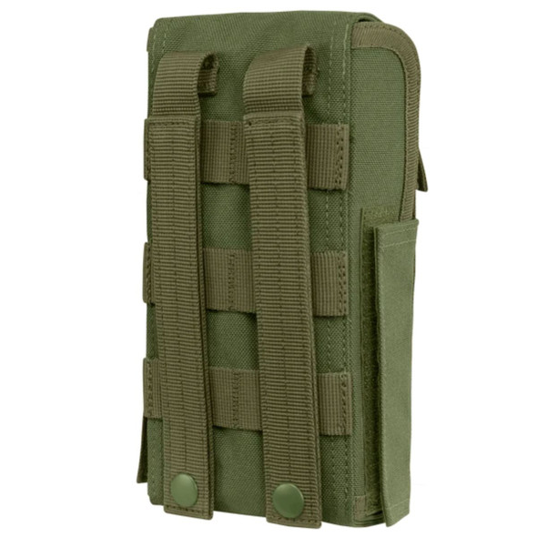 Back side of the olive Shotgun reload pouch showing the MOLLE webbing 