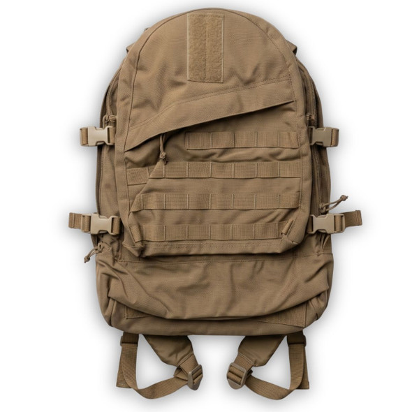 USGI MOLLE II 3-Day Assault Pack - Coyote Brown heavy duty nylon with molle