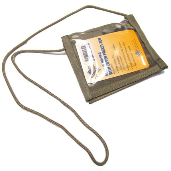 U.S. Made Neck ID Holder w/Zippered Pkt