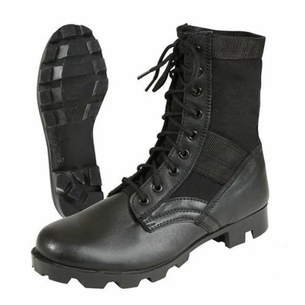 Classic Military style Jungle Boot black color canvas upper breathable vents