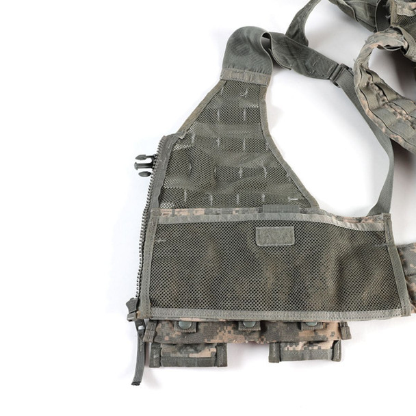 The inside of the vest on the right side 