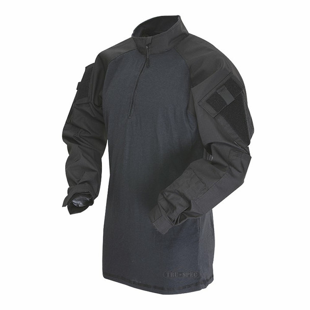 Tru-Spec T.R.U. 1/4 Zip Combat Shirt Black 2566 armynavyoutdoors