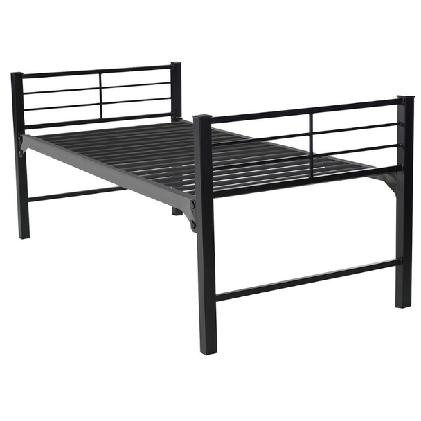 Square metal bed frame, black