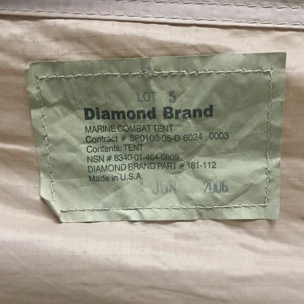 Close up on the product identification tag