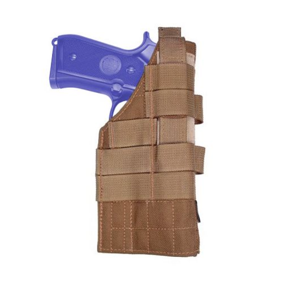 Specter 9MM MOLLE Tactical Holster in the color tan with mag inside 