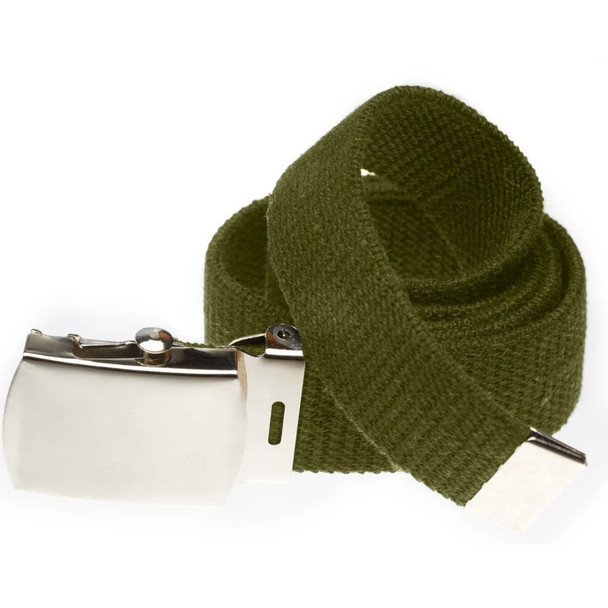 Premium Web Belt in the color olive with the sliver buckle