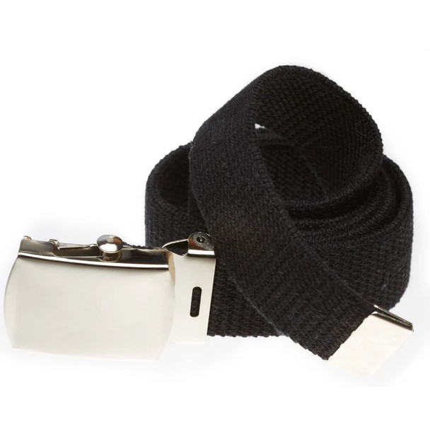 Premium Web Belt in the color black with the sliver buckle