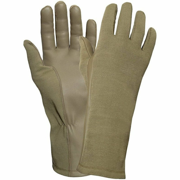 Military Flame & Heat Resistant  Flight Glove Fire resistant materials, coyote tan