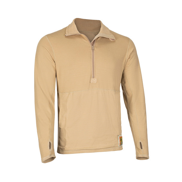 FROG XGO Grid Fleece Thermal Pullover Top in desert tan