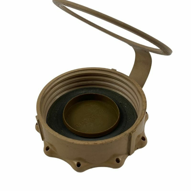 Military 5 Gallon Fuel Can facing cap showing the inside gasket Military 5 Gallon Fuel Can facing cap showing the inside gasket