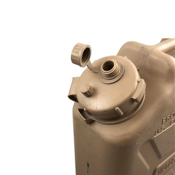 the lid and air port in the cap of the military issue water can 