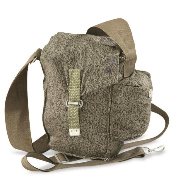 Polish Camo Gas Mask Bag W/Strap, Used