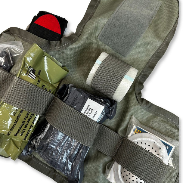 Close up of the kit inside the IFAK pouch