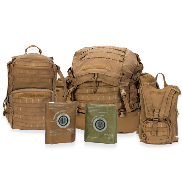 USMC Issue FILBE Rucksack complete Kit, used in the color coyote