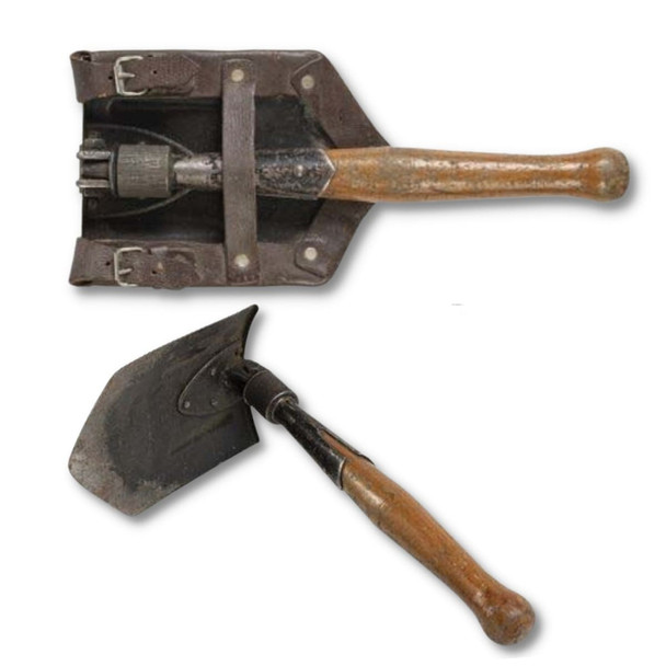 Romanian Military Issue Folding Shovel W/Cover, Used 