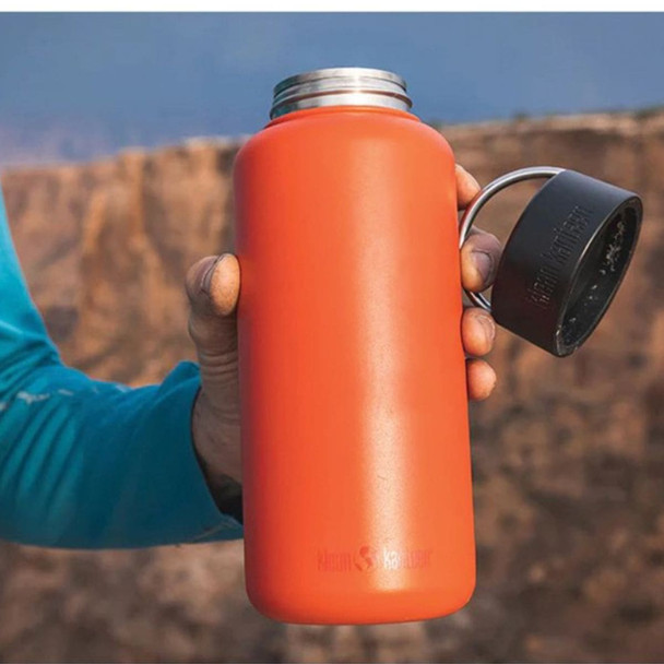 Klean Kanteen Stainless Steel Wide mouth Water Bottle Loop Cap