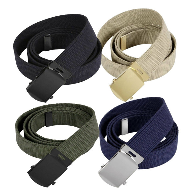 4 Pack, Classic Military Style Web Belt