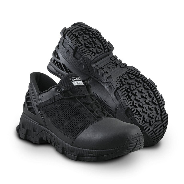 Original SWAT Alpha Freedom 3" Hands Free Safety Toe Boot in black. One pair showing bottom sole thread Original SWAT Alpha Freedom 3" Hands Free Safety Toe Boot in black. One pair showing bottom sole thread