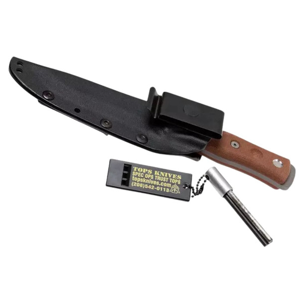 TOPS Fieldcraft BOB Hunter Bushcraft Knife, Tan