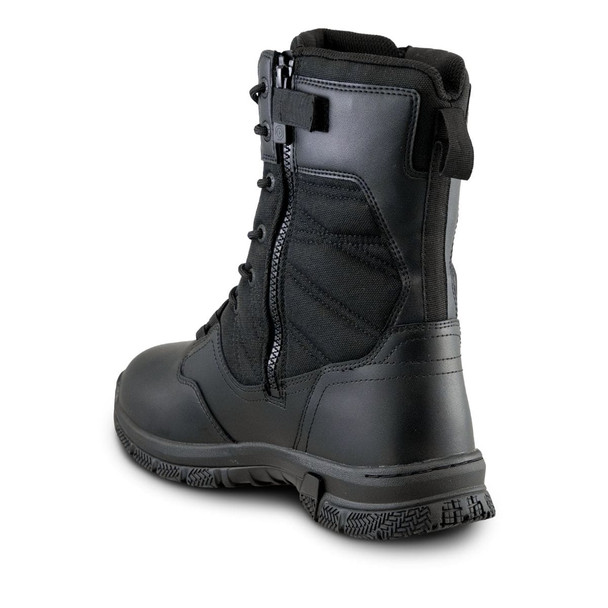 Back side of the Original SWAT ProTec 8" Tactical Duty Boot showing the heel of the boot along with the side zipper