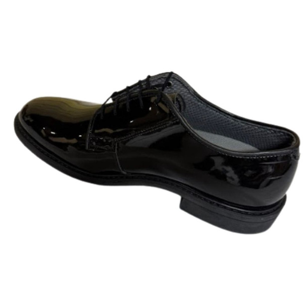 Right shoe showing the laces and the heel 