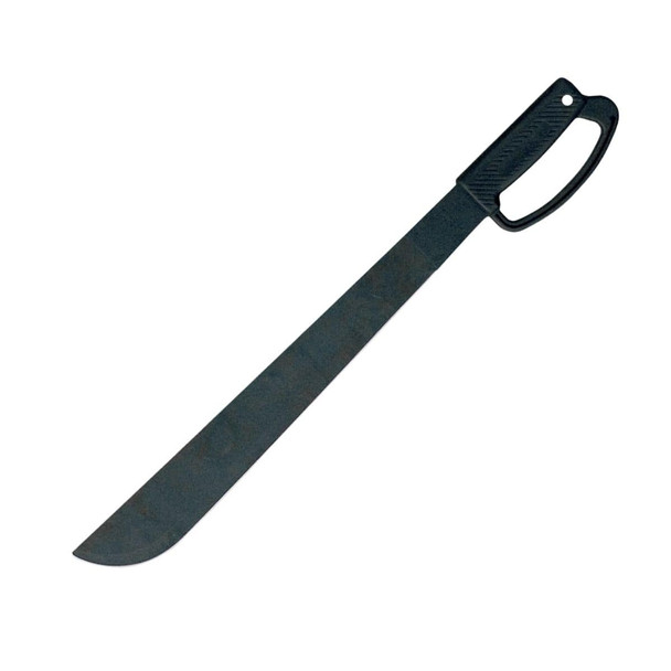18" Field Machete with a Handguard pointing down, black color