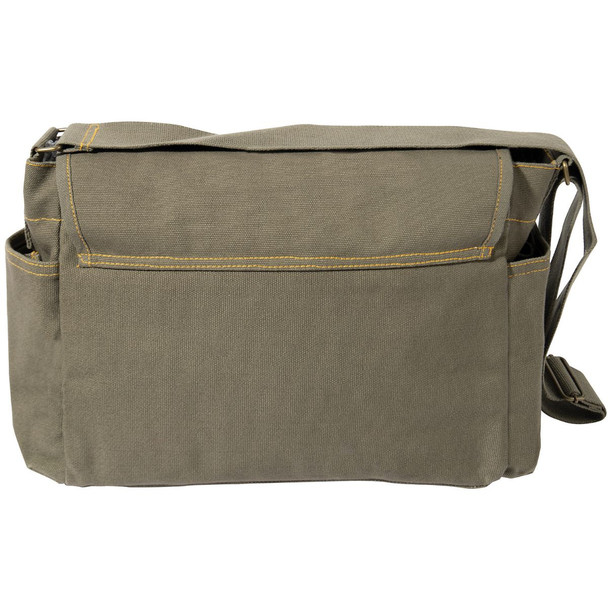 Backside of the Olive Heavyweight Canvas Classic Messenger Bag