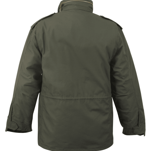 Back of the olive Rothco M-65 Field Jacket