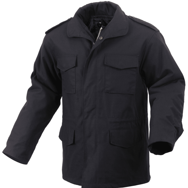 Front of the Rothco M-65 Field Jacket in the color black