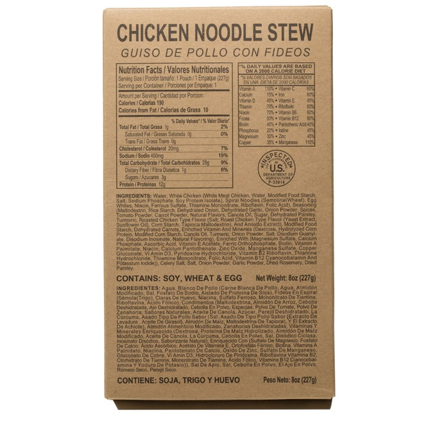 Chicken noodle stew MRE