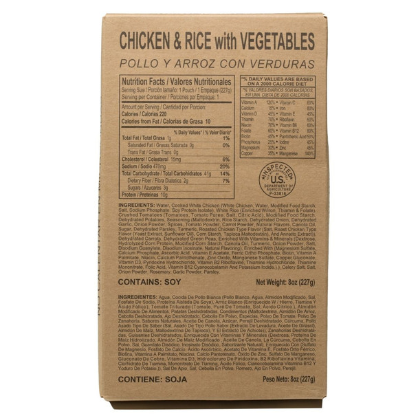 Chicken and rice with vegetables MRE
