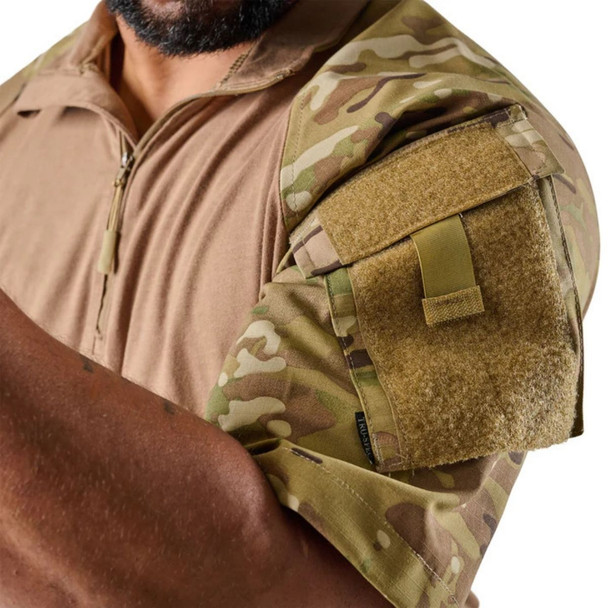 Close up of the sleeve with shoulder pocket