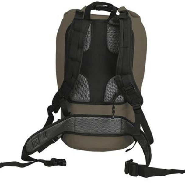 Back side of the River's Edge 40L Waterproof Backpack 