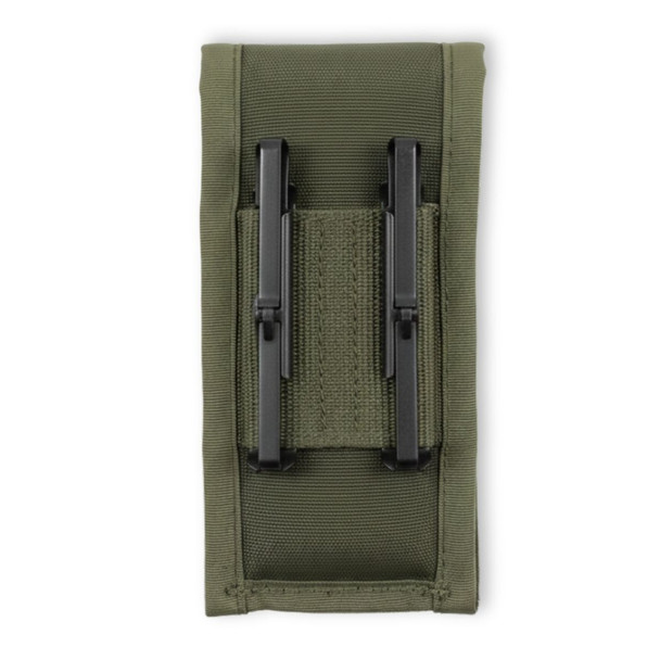 the back of the U.S. Issue 9MM Mag ALICE Pouch showing Alice clips