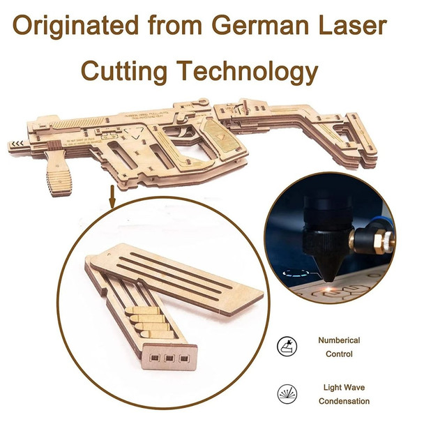Caliber Rubber Band Machine Gun Puzzle Wood
