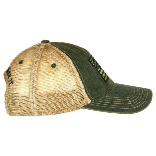 Left side of the 7.62 Camo Flag Vintage Trucker Hat